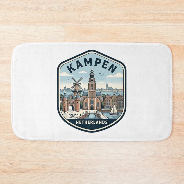 Item preview, Kampen Netherlands Vintage Travel Badge Illustration designed and sold by k3rstman1.