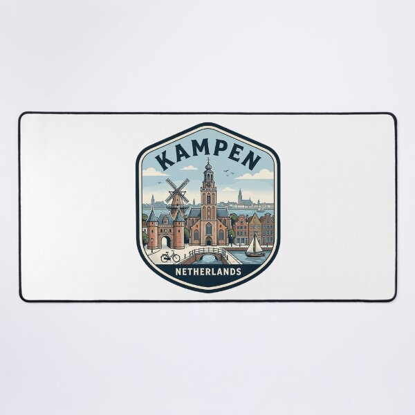 Item preview, Kampen Netherlands Vintage Travel Badge Illustration designed and sold by k3rstman1.