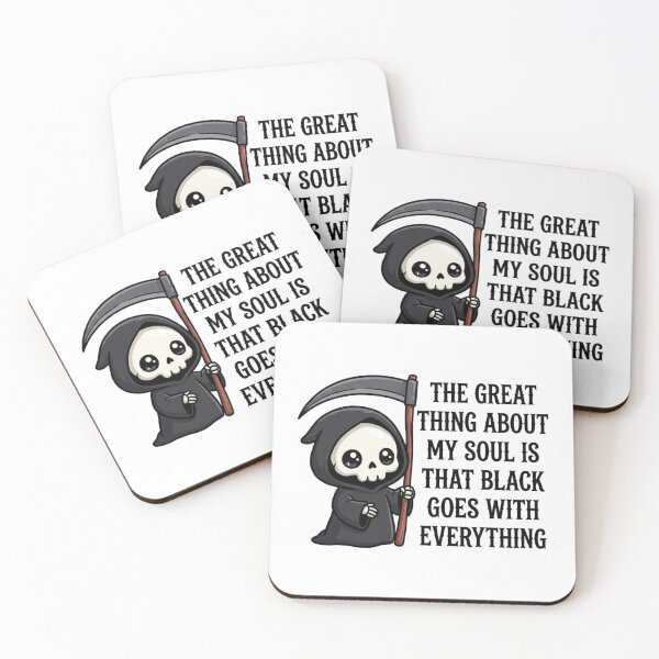 Item preview, Cute Grim Reaper Black Goes With Everything Pastel Goth Quote designed and sold by raedattia.