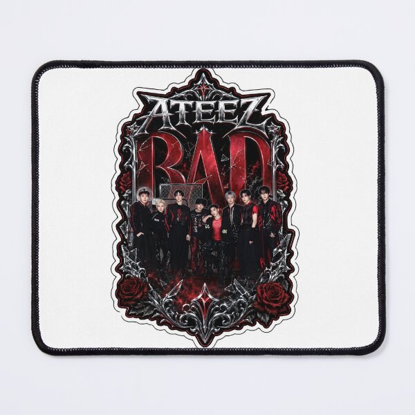 Item preview, Aesthetic ATEEZ BAD Song Vintage Leather & Lace Merch Print designed and sold by Valeree Store.