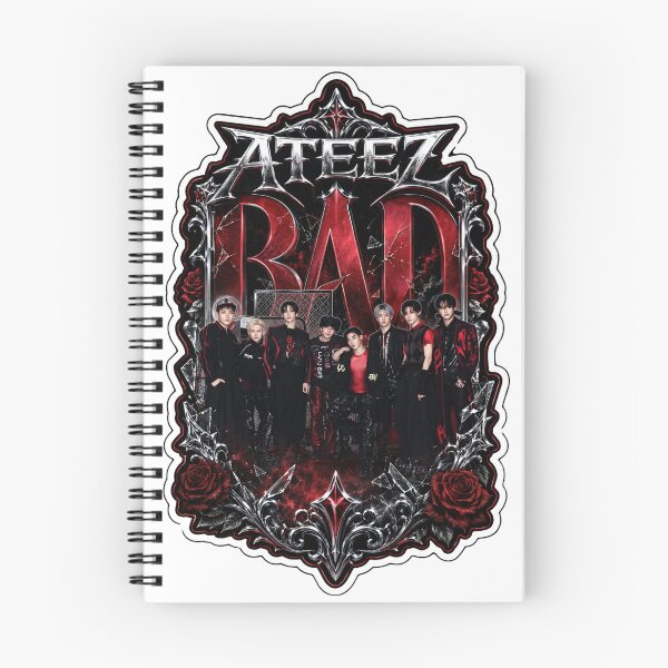 Item preview,  Aesthetic ATEEZ BAD Song Vintage Leather & Lace Merch Print designed and sold by Valeree Store.
