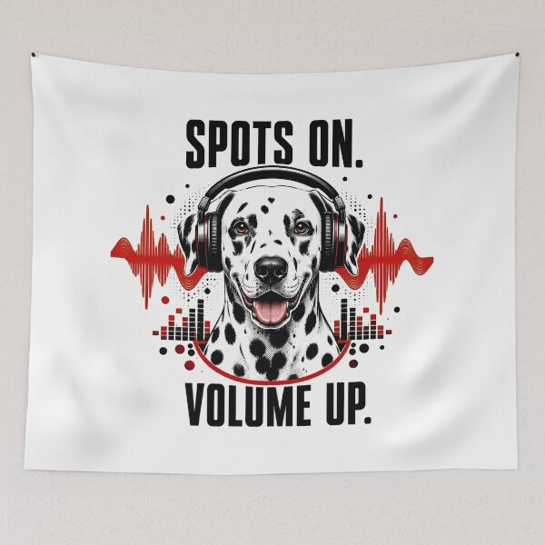 Item preview, Dalmatian DJ Headphones Music Lover Soundwave Art designed and sold by Kolibra.