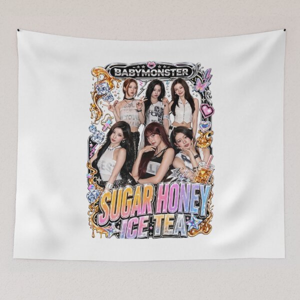 Item preview, Sweet Pink Pearl Frame BABYMONSTER Sugar Honey Ice Tea Print designed and sold by Valereekmerch.