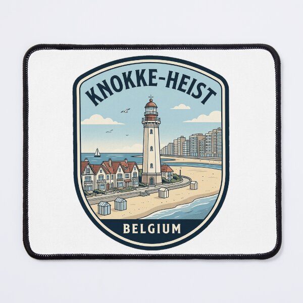 Item preview, Retro Knokke-Heist Belgium Coastal Lighthouse Travel Scene designed and sold by k3rstman1.