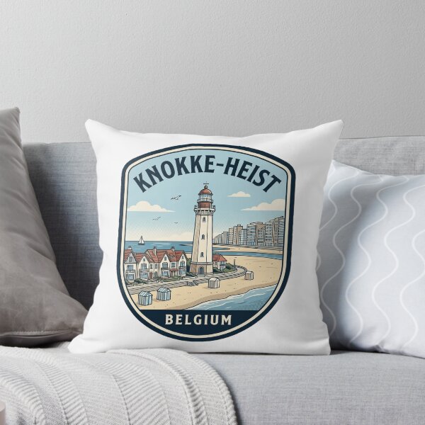 Item preview, Retro Knokke-Heist Belgium Coastal Lighthouse Travel Scene designed and sold by k3rstman1.
