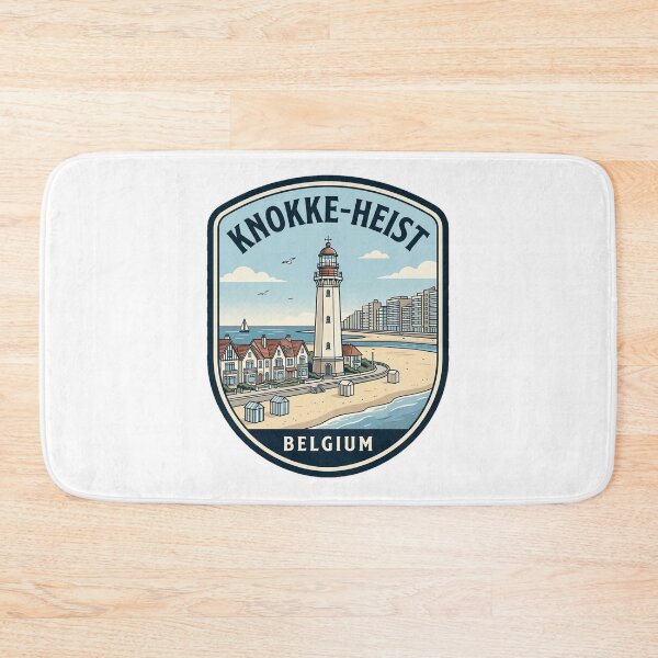 Item preview, Retro Knokke-Heist Belgium Coastal Lighthouse Travel Scene designed and sold by k3rstman1.
