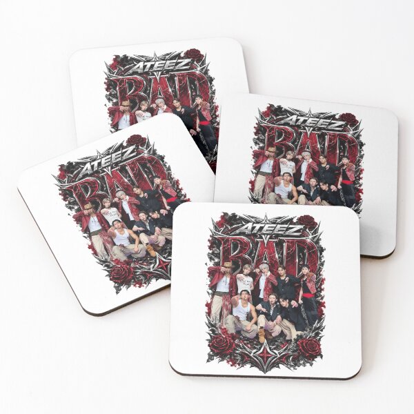 Item preview,  ATEEZ BAD Lyric Retro Silver Lettering Antique Border Sticker designed and sold by Valeree Store.