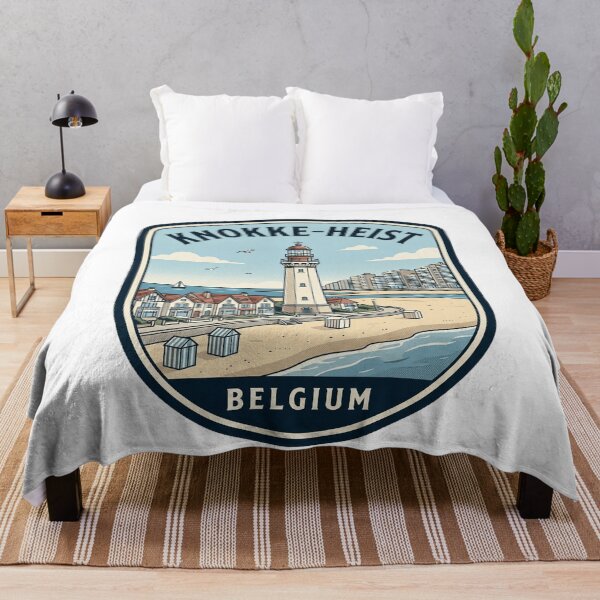 Item preview, Retro Knokke-Heist Belgium Coastal Lighthouse Travel Scene designed and sold by k3rstman1.