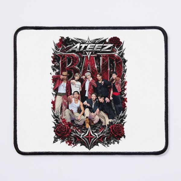 Item preview, ATEEZ BAD Lyric Retro Silver Lettering Antique Border Sticker designed and sold by Valeree Store.