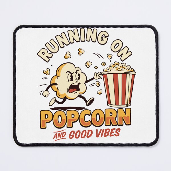 Item preview, Running On Popcorn And Good Vibes Vintage Cartoon Classic T-Shirt designed and sold by pawsome purrfect.