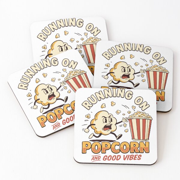 Item preview, Running On Popcorn And Good Vibes Vintage Cartoon Classic T-Shirt designed and sold by pawsome purrfect.