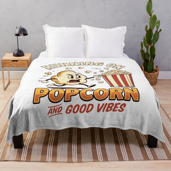 Item preview, Running On Popcorn And Good Vibes Vintage Cartoon Classic T-Shirt designed and sold by pawsome purrfect.