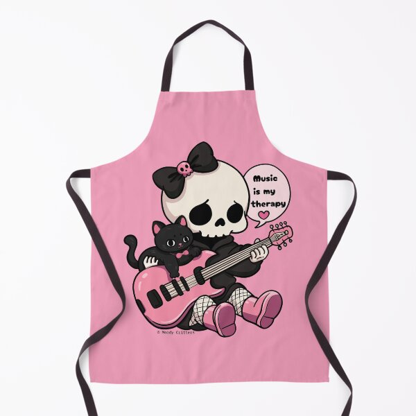 Item preview, Cute Skeleton Playing Guitar with Black Cat designed and sold by Moody Critters.