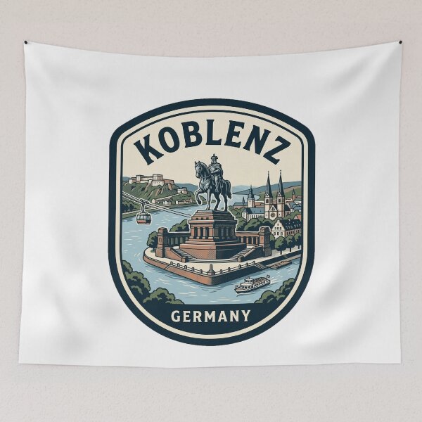 Item preview, Vintage Koblenz Germany Travel Poster Style Badge designed and sold by k3rstman1.