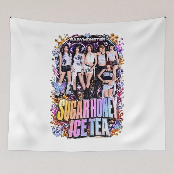 Item preview, Pretty BABYMONSTER Sugar Honey Ice Tea Butterfly Collage Sticker designed and sold by Valereekmerch.