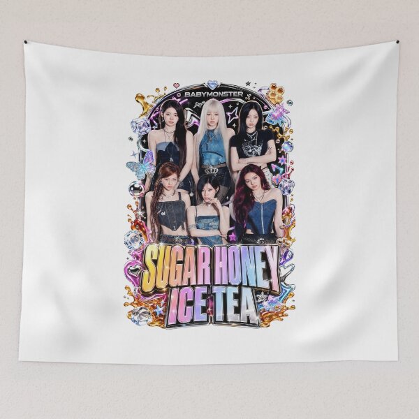 Item preview, Charming BABYMONSTER Sugar Honey Ice Tea Glossy Hearts Shirt Design designed and sold by Valereekmerch.