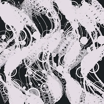 Artwork thumbnail, Abstract Monochrome Geometric Wavy Matrix Pattern by GraphyLab