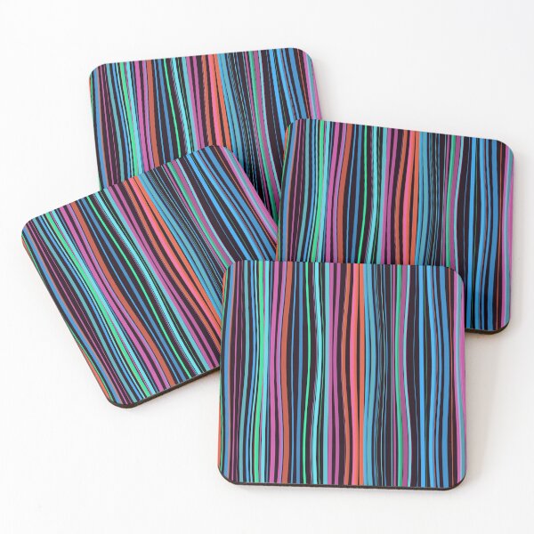 Item preview, Vibrant Retro Multicolor Vertical Wavy Lines Pattern designed and sold by GraphyLab.