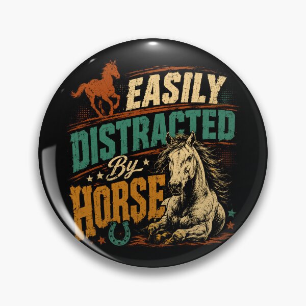 Item preview, Easily Distracted By Horse Equestrian Lover Horseback Rider designed and sold by RetroMini2026.