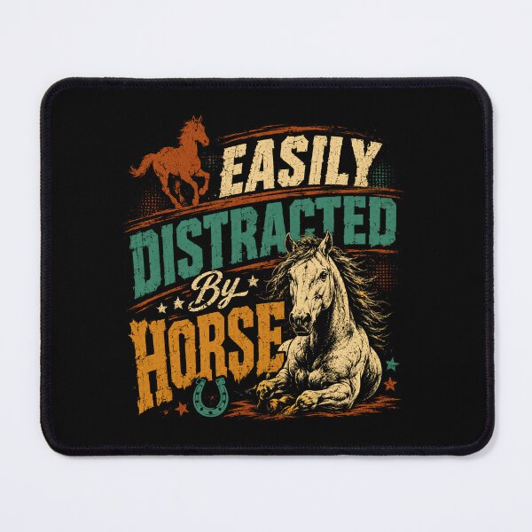 Item preview, Easily Distracted By Horse Equestrian Lover Horseback Rider designed and sold by RetroMini2026.