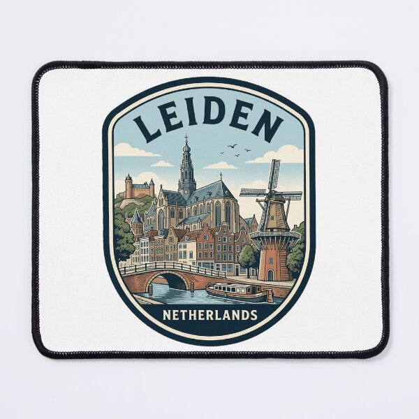 Item preview, Vintage Leiden Netherlands Travel Badge Windmill Canal designed and sold by k3rstman1.