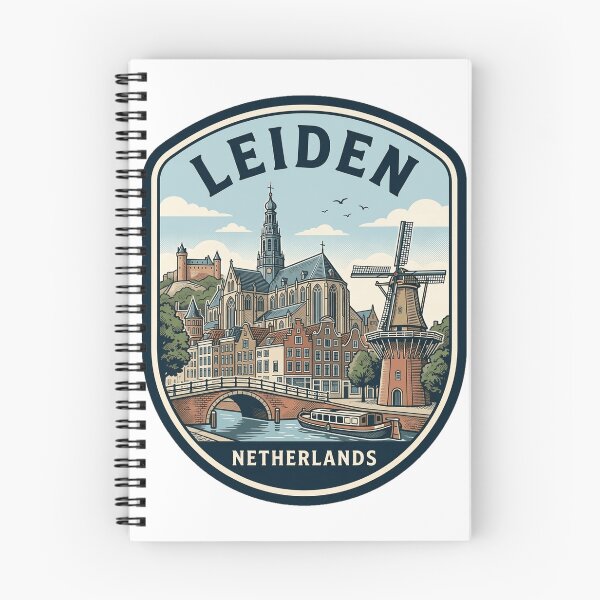 Item preview, Vintage Leiden Netherlands Travel Badge Windmill Canal designed and sold by k3rstman1.