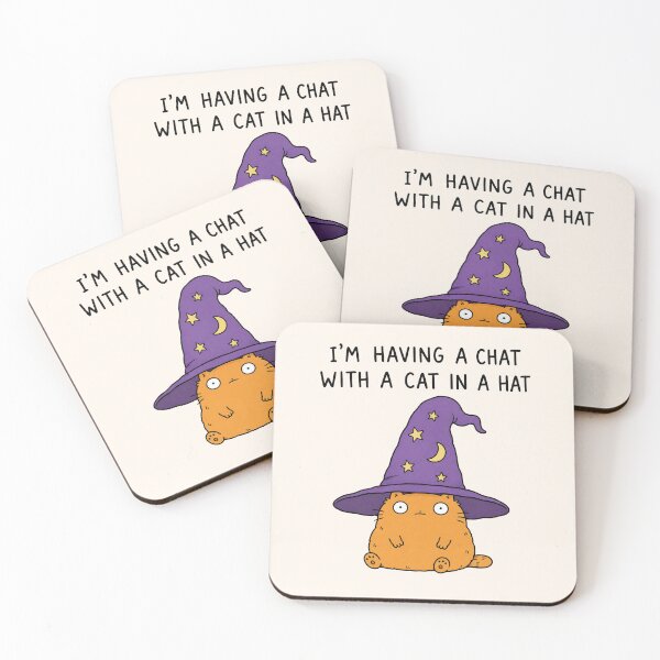 Item preview, I'm Having a Chat With a Cat in a Hat Funny Cat Meme Cute Humor designed and sold by MonkiFlipp.