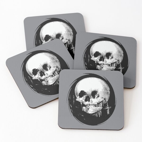 Item preview, Woman With Halloween Cranium Reflection In Mirror designed and sold by taiche.