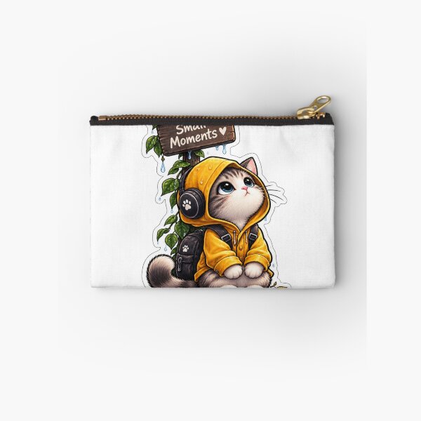 Item preview, Enjoy Small Moments Cute Rainy Cat Sticker designed and sold by Genzfirevibes.