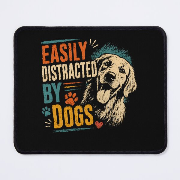 Item preview, Easily Distracted By Dogs Dog Lover Golden Retriever Pet Owner designed and sold by RetroMini2026.