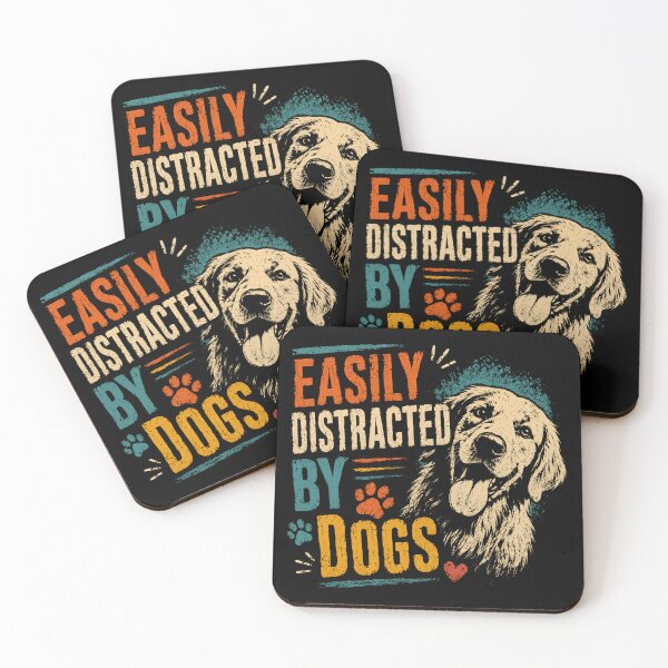 Item preview, Easily Distracted By Dogs Dog Lover Golden Retriever Pet Owner designed and sold by RetroMini2026.