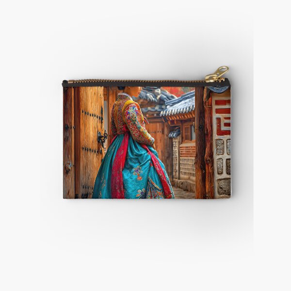 Item preview, Traditional Korean Hanbok in Serene Village Setting designed and sold by Artessie.