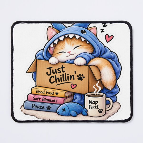 Item preview, Just Chillin Cute Cat Cozy Vibes Sticker designed and sold by Genzfirevibes.