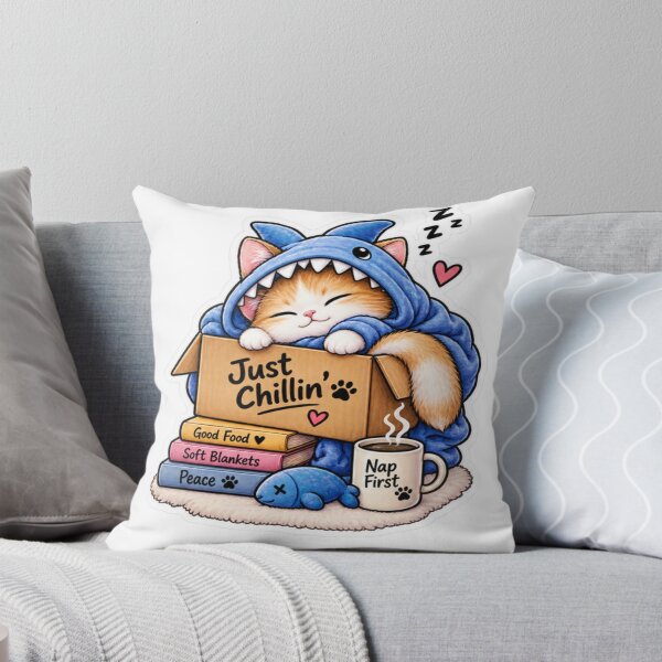 Item preview, Just Chillin Cute Cat Cozy Vibes Sticker designed and sold by Genzfirevibes.