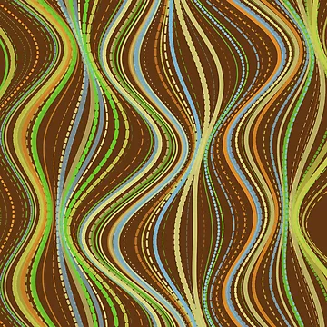 Artwork thumbnail, Abstract Earthy Retro Wavy Flow Pattern by GraphyLab