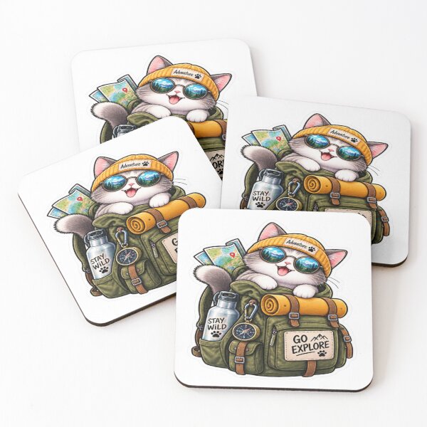 Item preview, Go Explore Adventure Cat Travel Sticker designed and sold by Genzfirevibes.