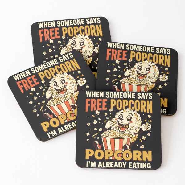 Item preview, When Someone Says Free Popcorn Funny Retro Mascot Classic T-Shirt designed and sold by pawsome purrfect.