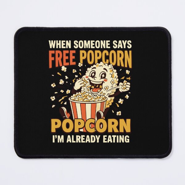 Item preview, When Someone Says Free Popcorn Funny Retro Mascot Classic T-Shirt designed and sold by pawsome purrfect.