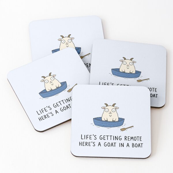 Item preview, Life's Getting Remote Here's a Goat in a Boat Funny Goat Meme Cute Animal Humor designed and sold by MonkiFlipp.