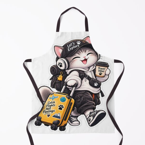Item preview, Catch Flights Not Feelings Travel Cat Sticker designed and sold by Genzfirevibes.