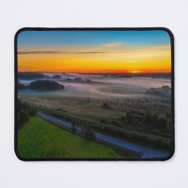 Item preview, Serene Sunrise Over Misty Fields designed and sold by Veikko Suikkanen.