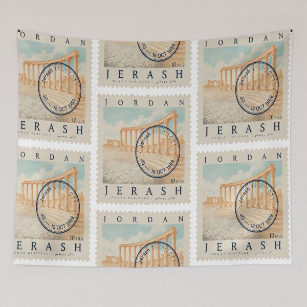 Item preview, Jerash Jordan Roman Colonnade Ancient City Stamp Sticker designed and sold by stickercuffs.