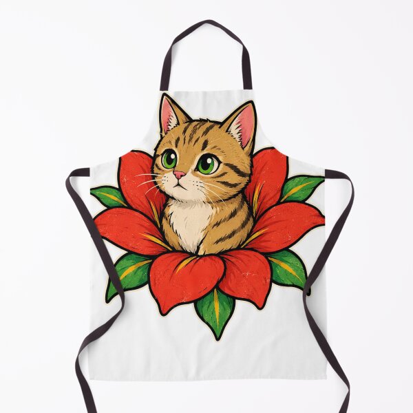 Item preview, Cute Cat Poinsettia Christmas Floral designed and sold by DirilisIshak.