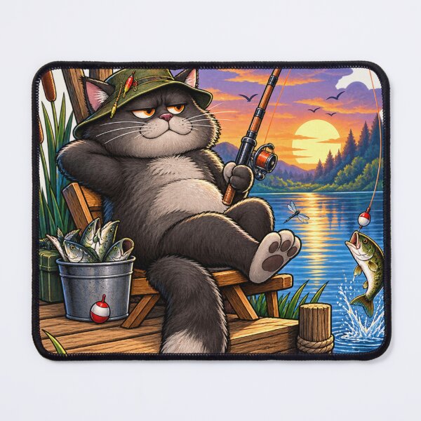 Item preview, Funny Fishing Cat T-Shirt | "Fishing Because People Suck" Grumpy Cat Sunset Tee, Introvert Fisherman Gift, Vintage Lake Life Shirt designed and sold by BLUESKY11a.