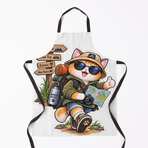 Item preview, Adventure Cat Wander More Travel Sticker designed and sold by Genzfirevibes.