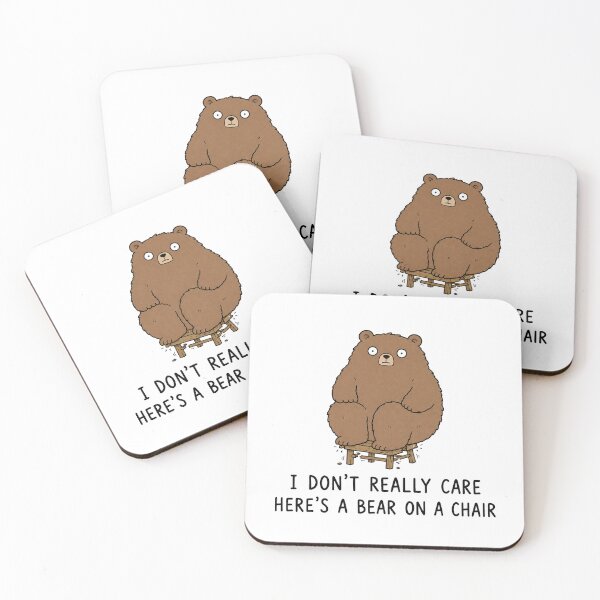 Item preview, I Don't Really Care Here's a Bear on a Chair Funny Bear Meme Cute Animal Humor designed and sold by MonkiFlipp.