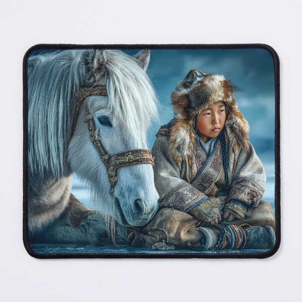 Item preview, A Young Nomad with a Sacred White Horse in Cold designed and sold by Artessie.