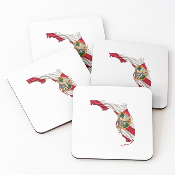 Item preview, Minimal Florida State Flag Map Sticker Design designed and sold by FunPurchase.