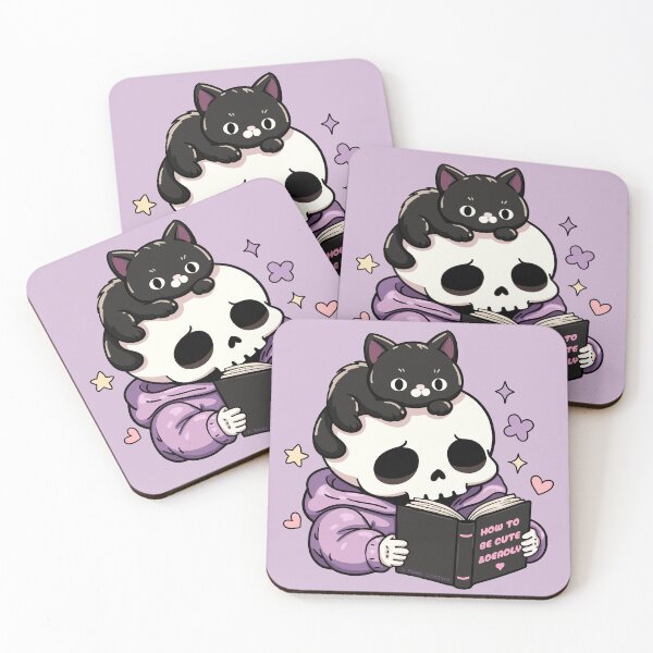 Item preview, Cute Skeleton Reading with Black Cat designed and sold by Moody Critters.