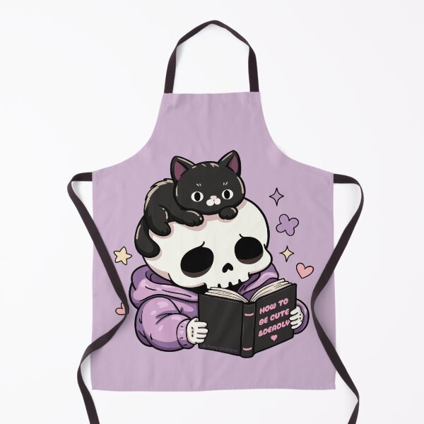 Item preview, Cute Skeleton Reading with Black Cat designed and sold by Moody Critters.